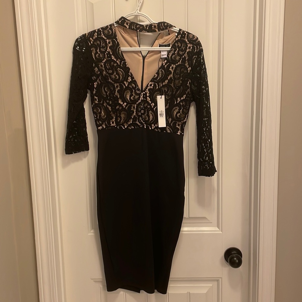 NWT black lacy top dress size small